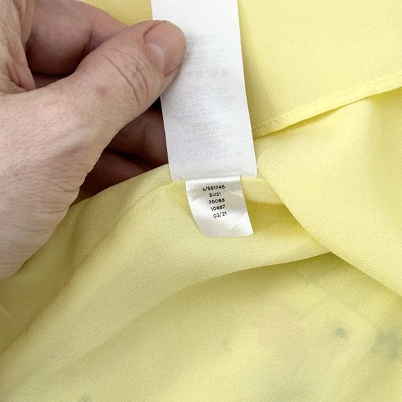 LOFT Floral High Low Wrap Midi Dress Size 12 Ruffle Yellow Feminine Dainty Sun - Picture 8 of 11